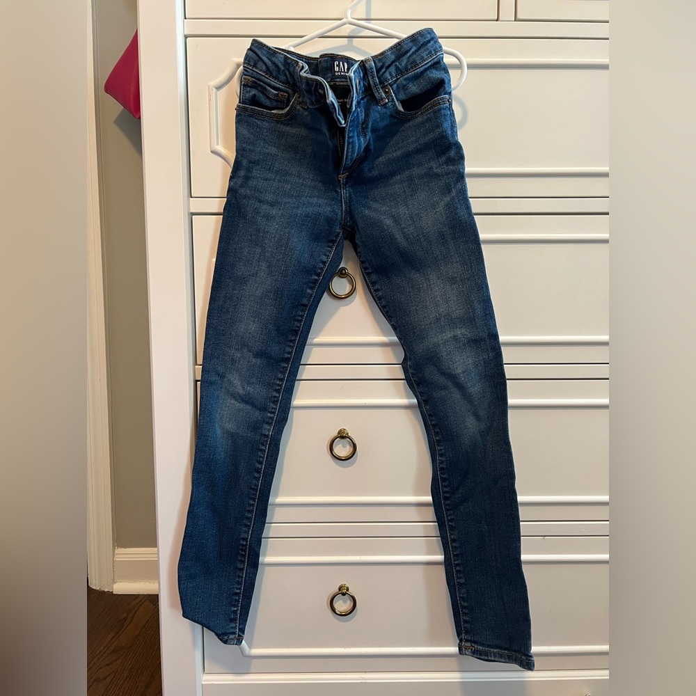 Girls Gap Denim Super Skinny 8 Jeans Dark Wash